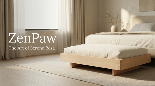 Elevated Solid Wood Pet Bed | Dovetail Joinery | ZenPaw Floating Zen
