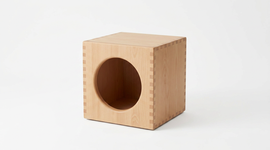 Wooden Cat House Side Table | Round Entry | ZenPaw Cove