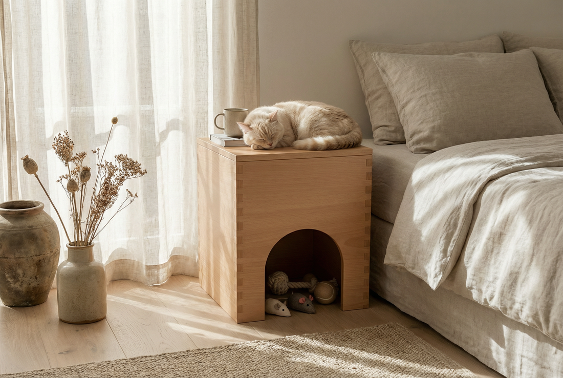 Cat House with Hidden Storage | Side Table for Cat Owners | ZenPaw Hideaway