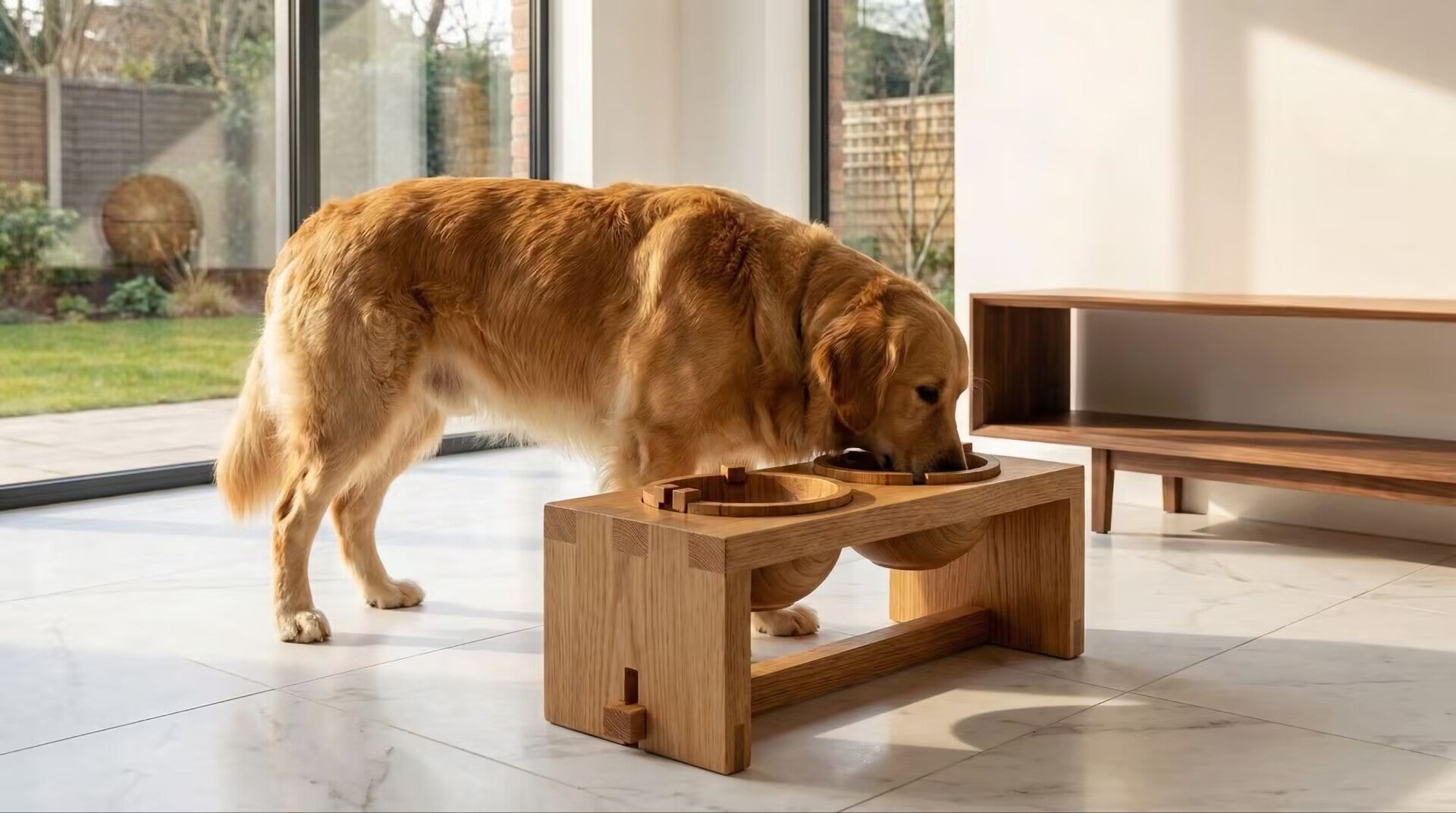 Ergonomic elevated wooden cat bowl for whisker fatigue relief ZenPaw